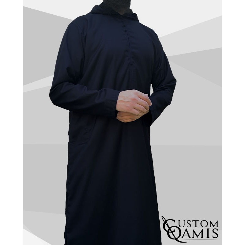 Djalabiya tissu Cashmere Wool Bleu marine