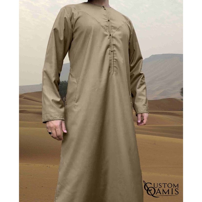 Qamis Emirati tissu Cashmere Wool Beige 