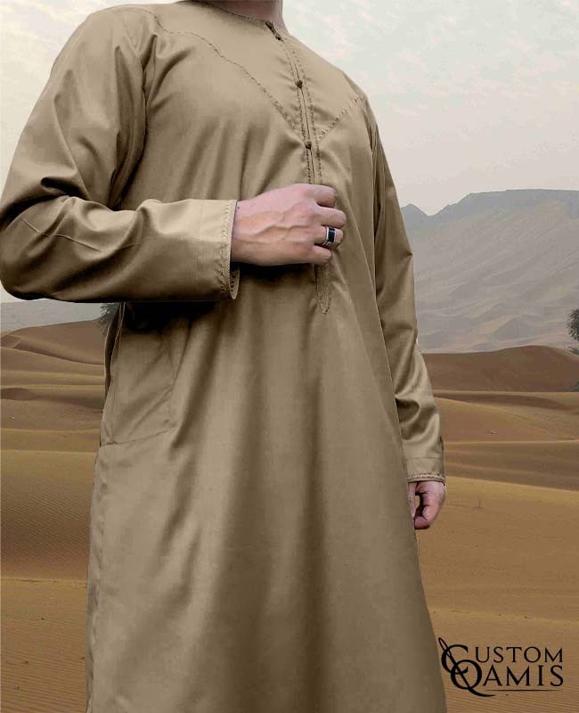 Qamis Emirati tissu Cashmere Wool Beige 