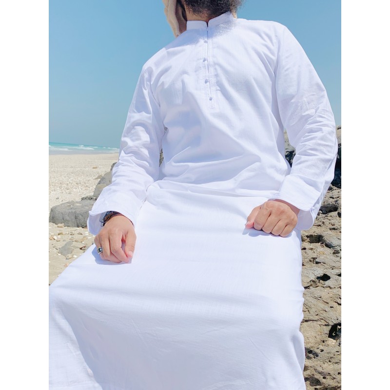 Qamis Al Masaf fabric Linen : White