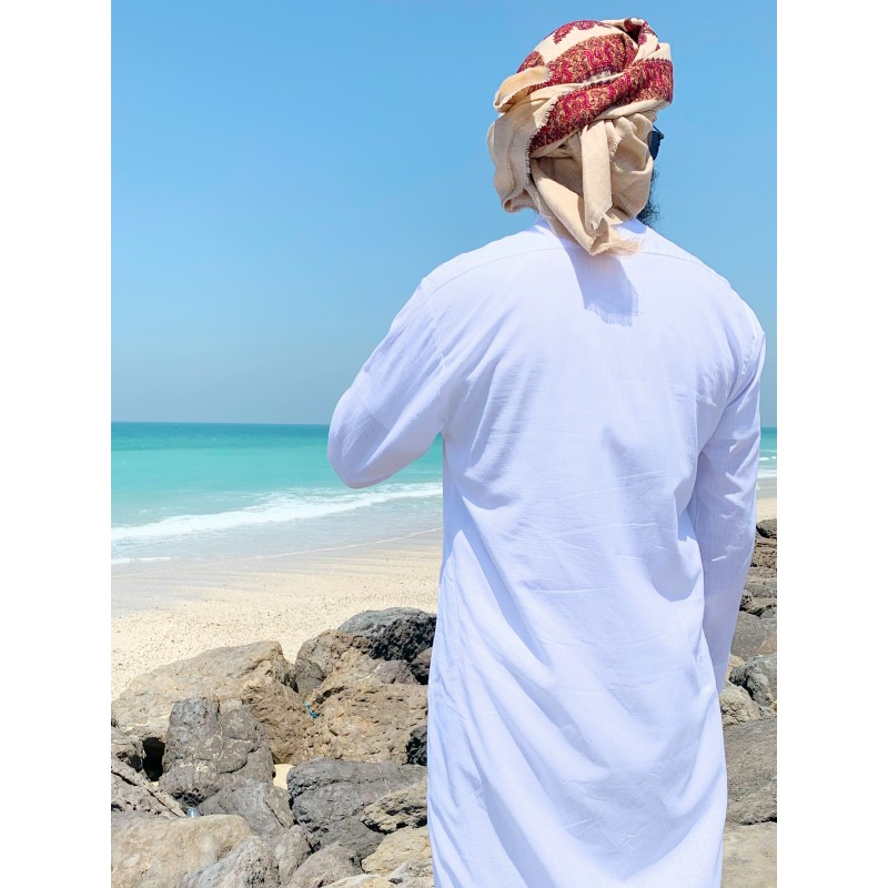 Qamis Al Masaf fabric Linen : White