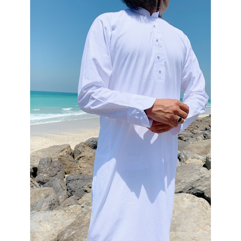 Qamis Al Masaf fabric Linen : White