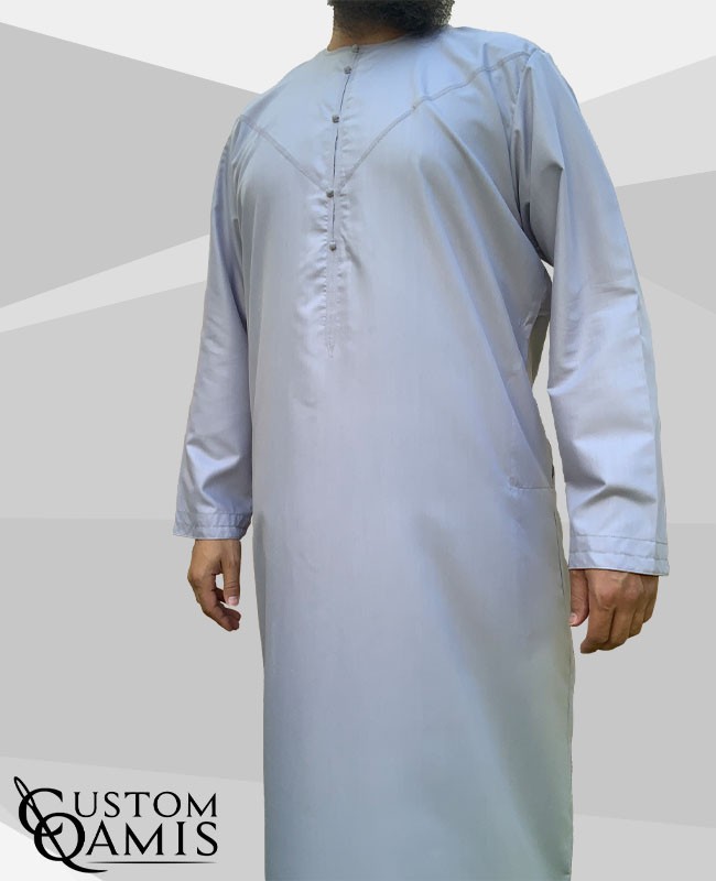 Qamis Emirati tissu Cotton Gris Clair