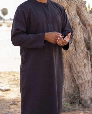 Qamis Emirati tissu Imperial Noir