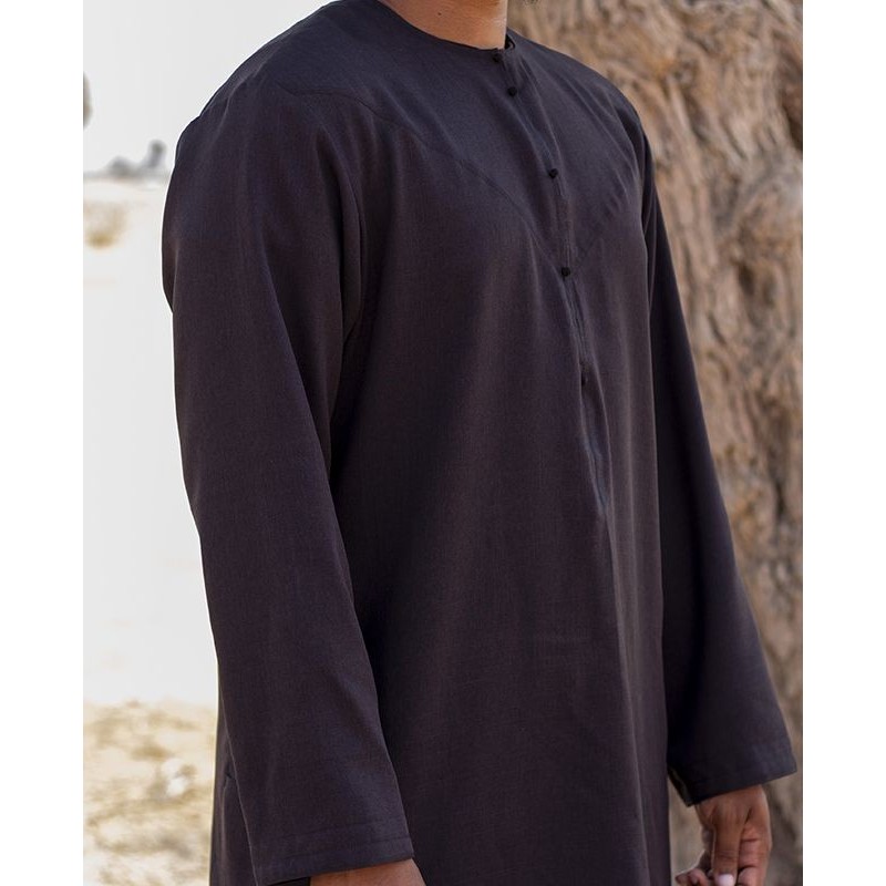 Qamis Emirati tissu Imperial Noir