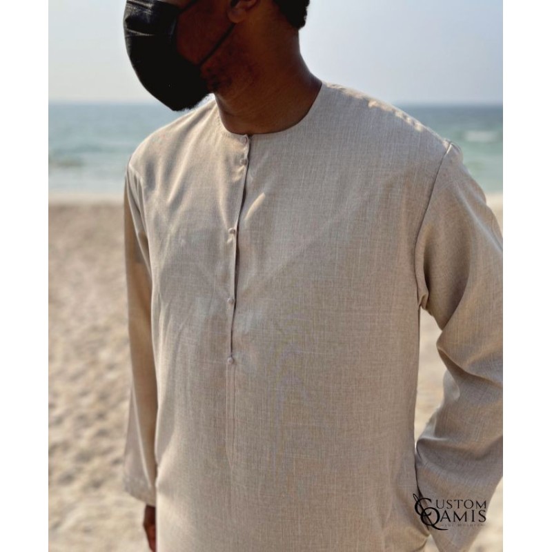 Qamis Emirati tissu Imperial Beige