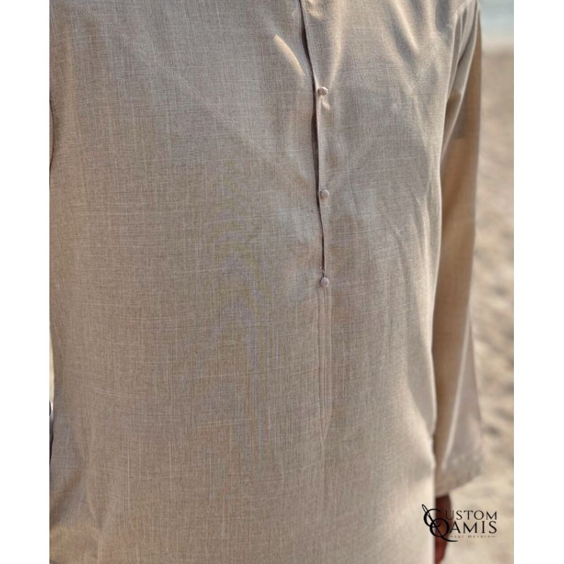 Qamis Emirati tissu Imperial Beige