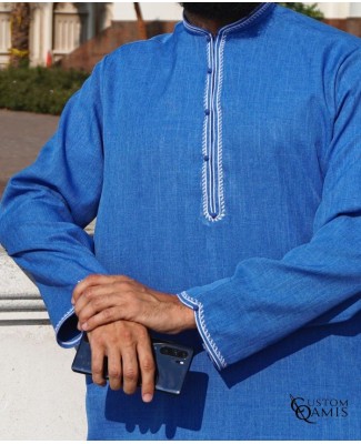 Qamis Al Masaf tissu Imperial : Bleu électrique