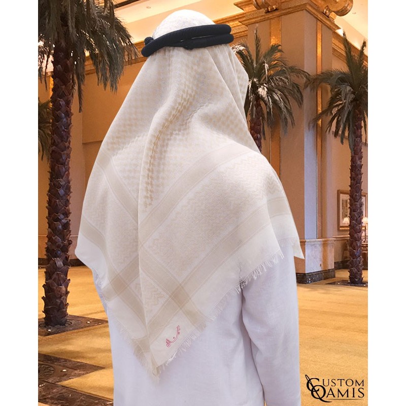 Keffieh Blanc et Beige