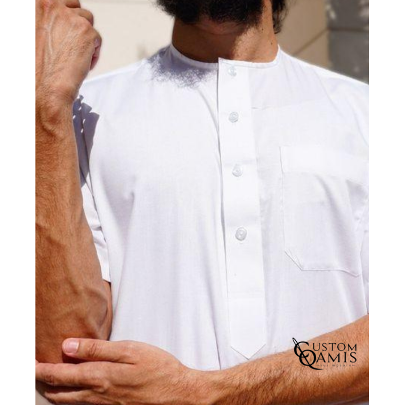 Qamis Classic Cotton Fabric matt white color