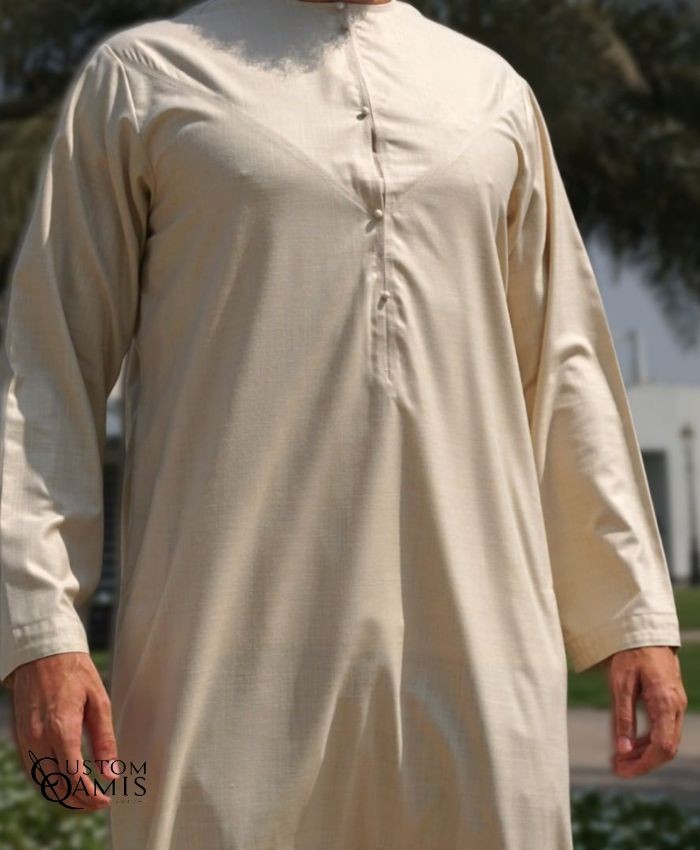 Emirati Thobe New Linen Beige Fabric 
