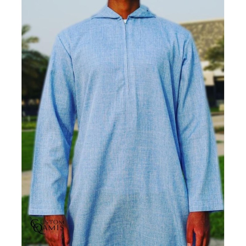 Djalabiya tissu Imperial gris anthracite