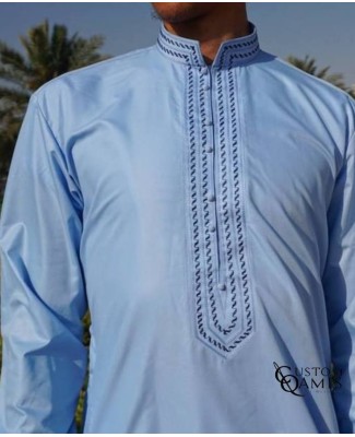 Sultan Thobe Platinum Light Sky Blue Fabric