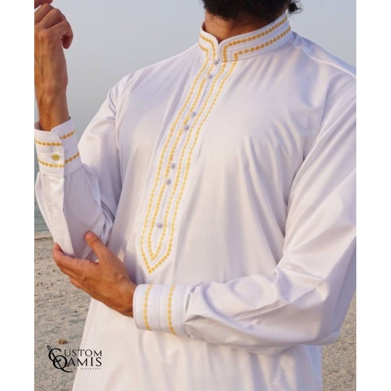 Sultan Thobe New Linen Fabric in Petroleum Green