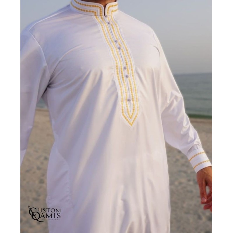 Sultan Thobe New Linen Fabric in Petroleum Green