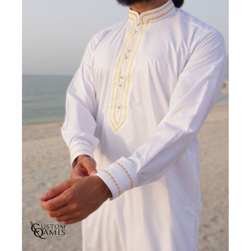 Sultan Thobe New Linen Fabric in Petroleum Green