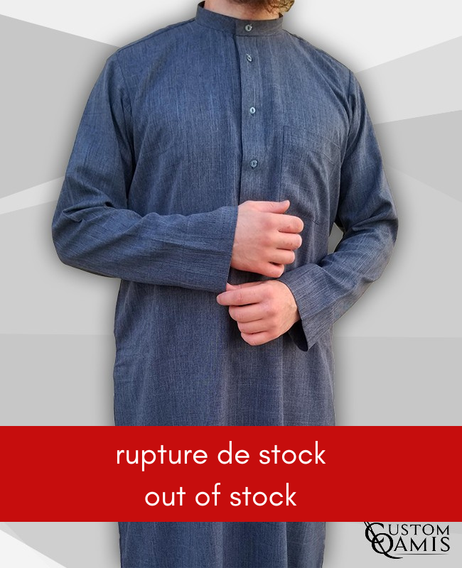 Kuwaiti Thobe bluish grey Imperial Fabric