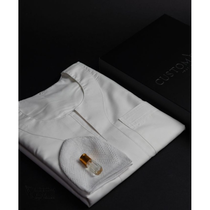 LIMITED EDITION - New Gandoura - Cream Platinium/Dark Sky Blue New Linen