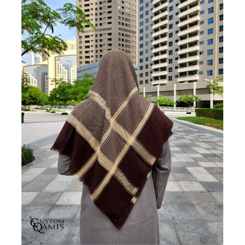 Shemagh d'hiver Marron et Doré