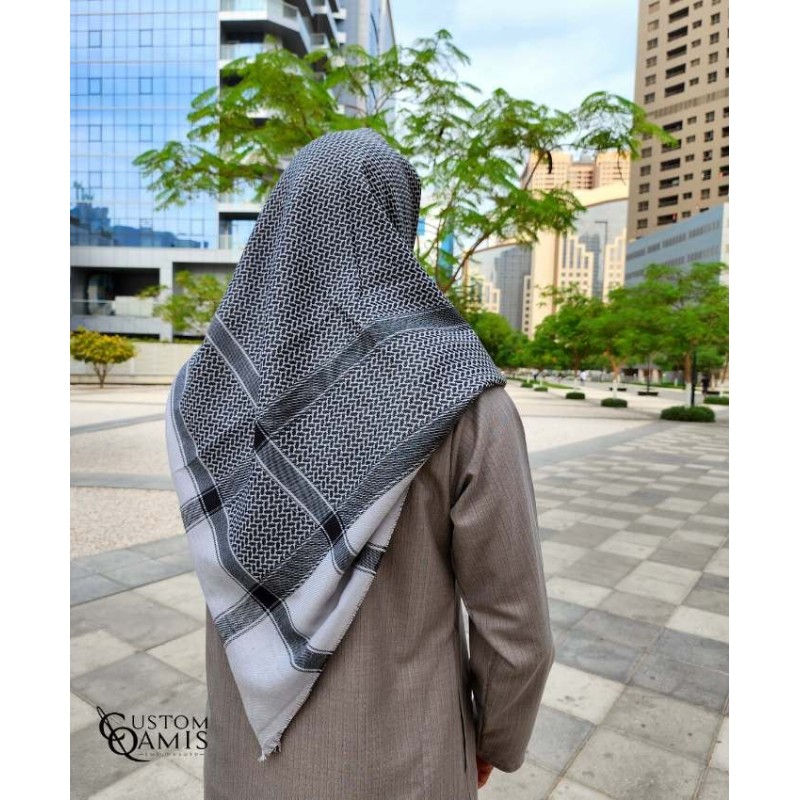 Shemagh d'hiver Noir et Blanc