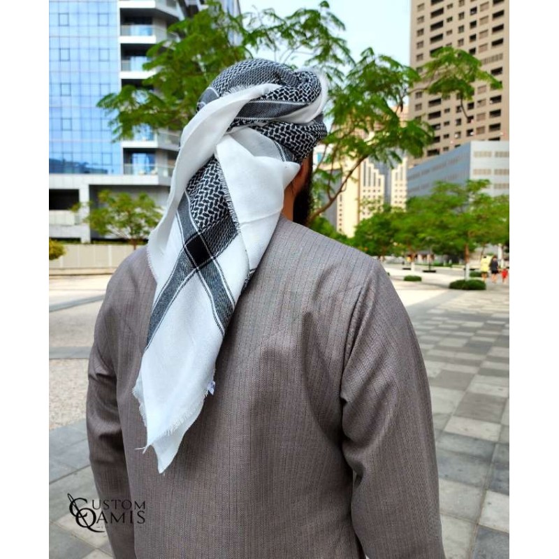 Shemagh d'hiver Noir et Blanc