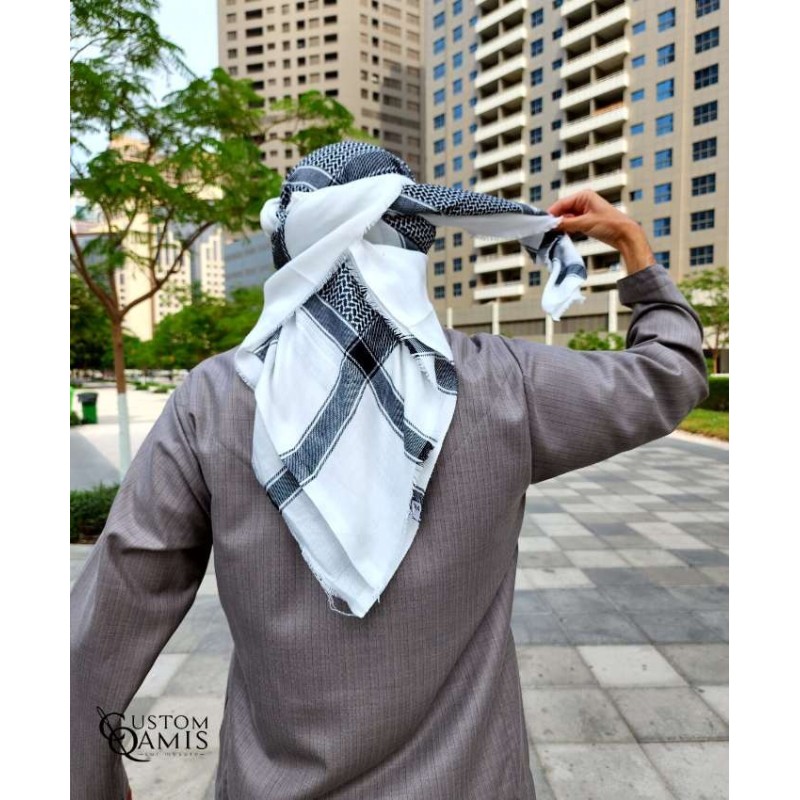 Shemagh d'hiver Noir et Blanc