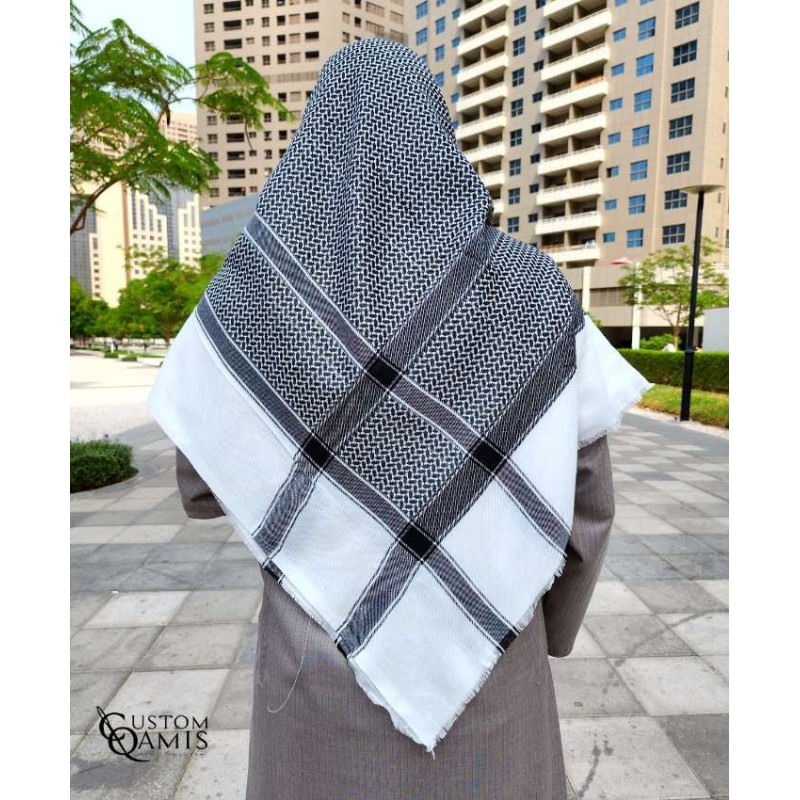 Shemagh d'hiver Noir et Blanc