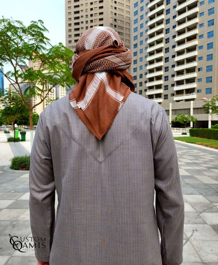 Shemagh for Winter - Brown and White