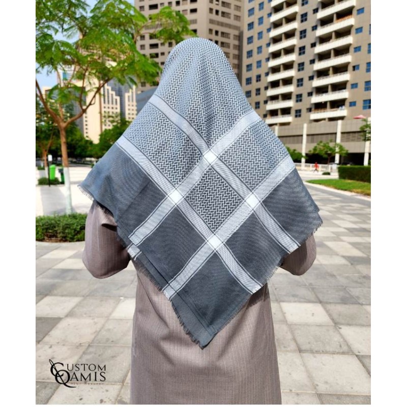Shemagh d'hiver Gris et Blanc