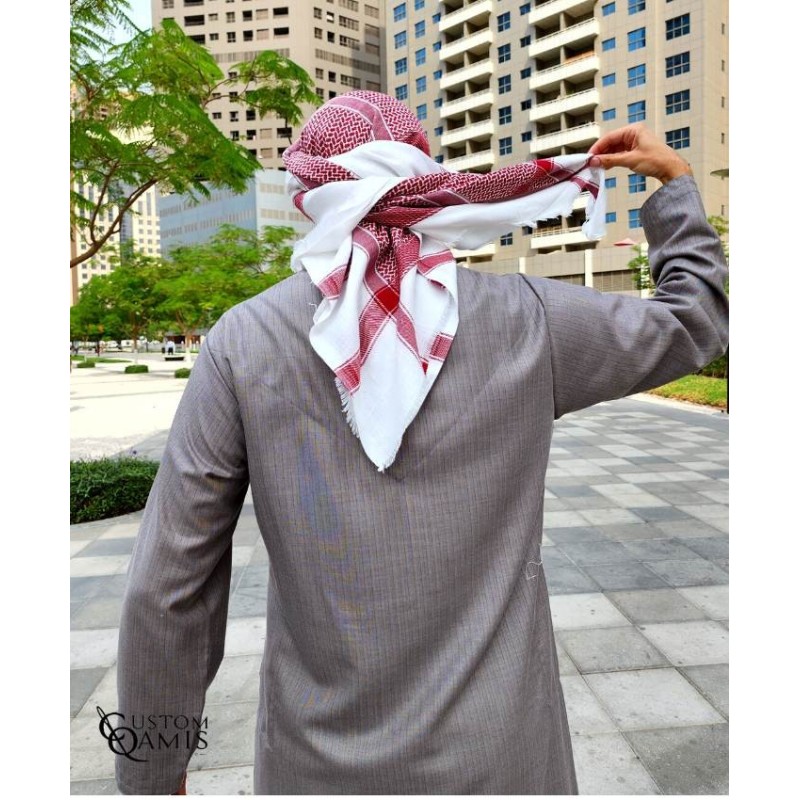 Shemagh d'hiver Blanc et Rouge