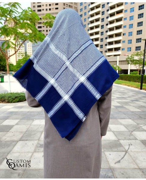 Shemagh for Winter - Blue and White
