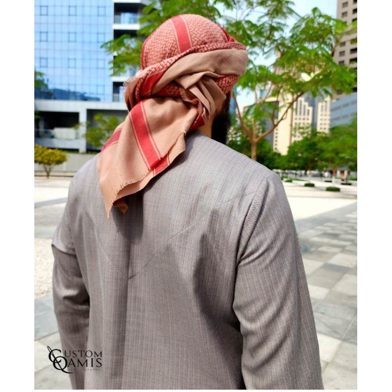 Shemagh for Winter - White and Red