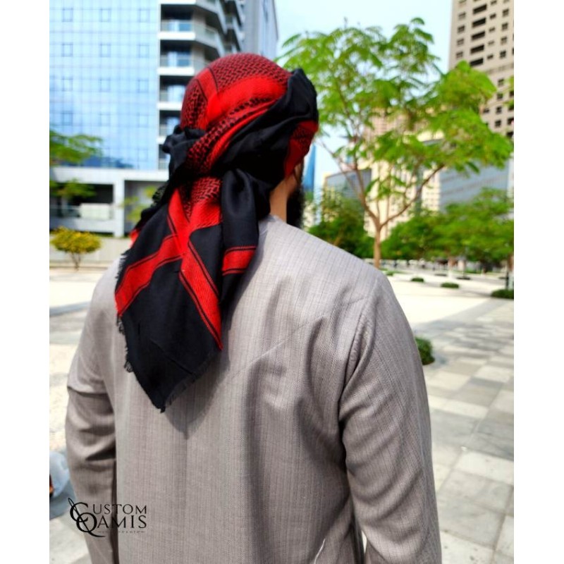 Shemagh d'hiver Black and Red