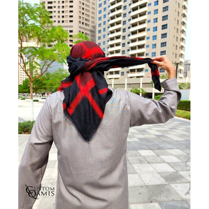 Shemagh d'hiver Black and Red
