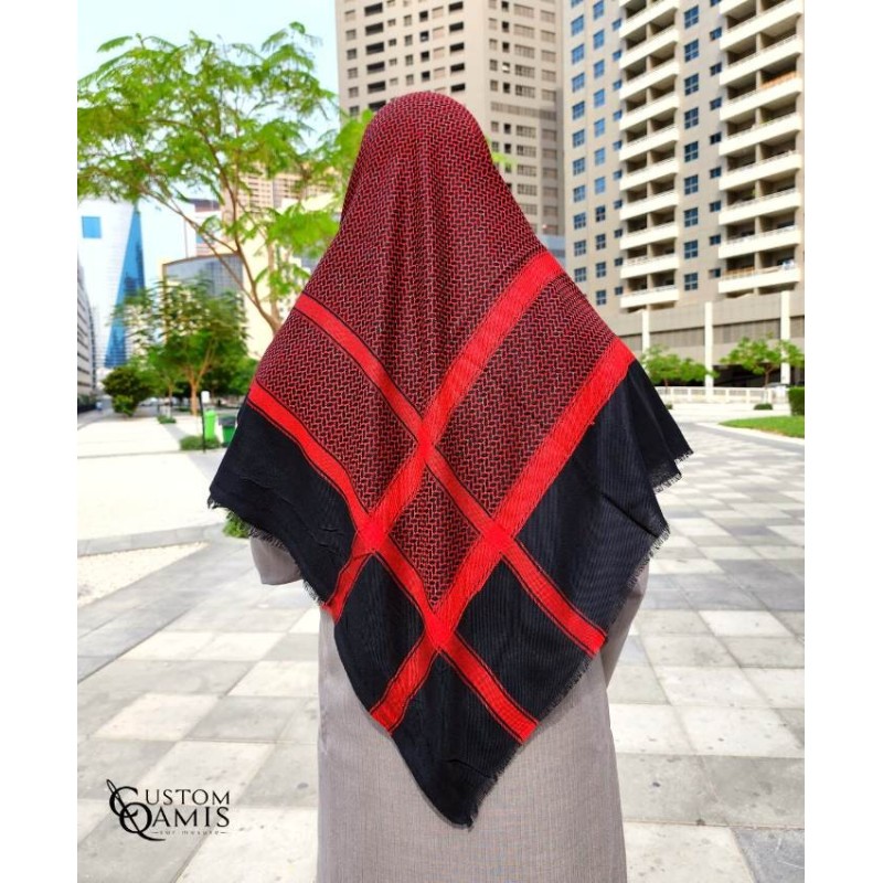 Shemagh d'hiver Black and Red