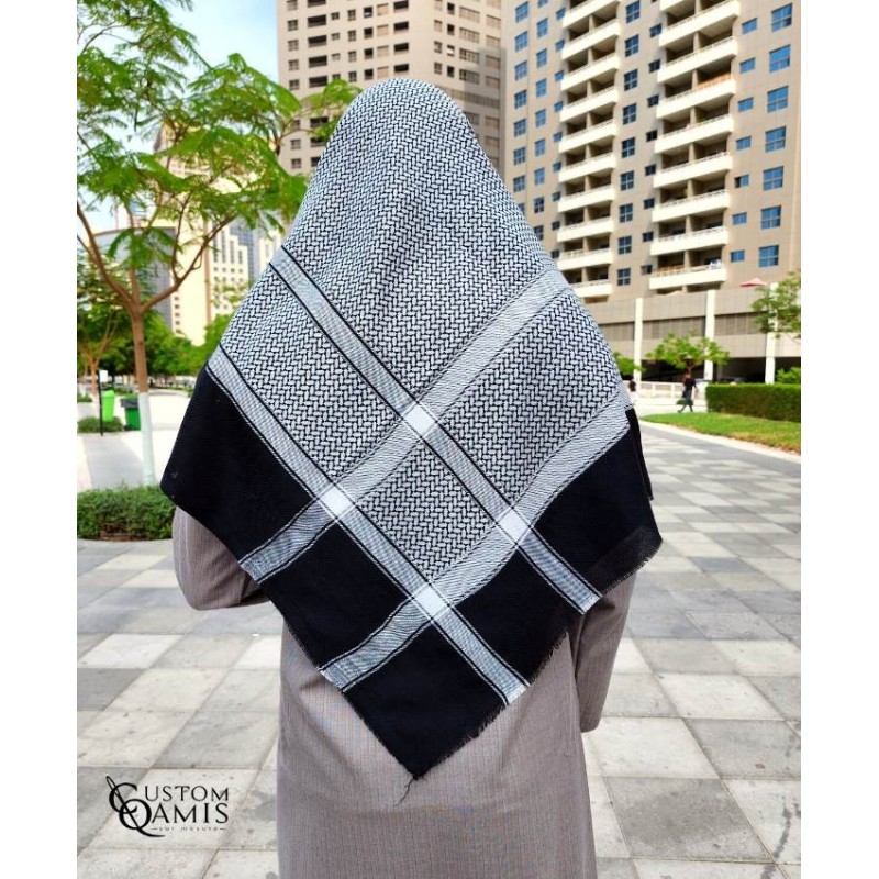 Shemagh d'hiver Noir et Blanc