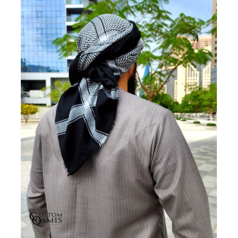Shemagh d'hiver Noir et Blanc