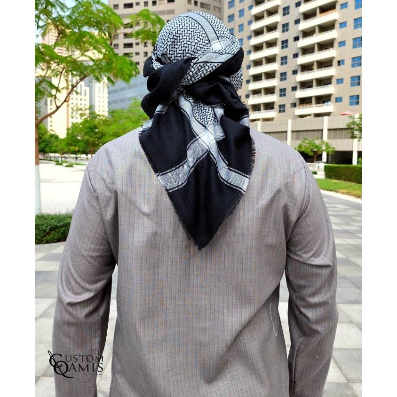 Shemagh d'hiver Noir et Blanc