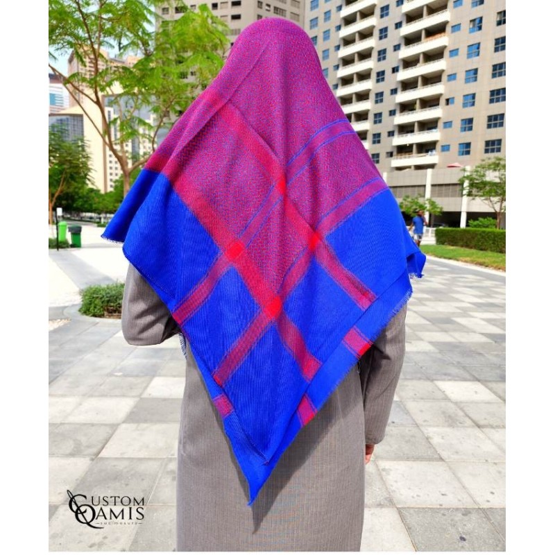 Shemagh d'hiver Bleu et Rouge