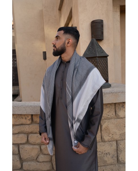 Qamis Al Masaf Tissu New Cashmere Wool Noir