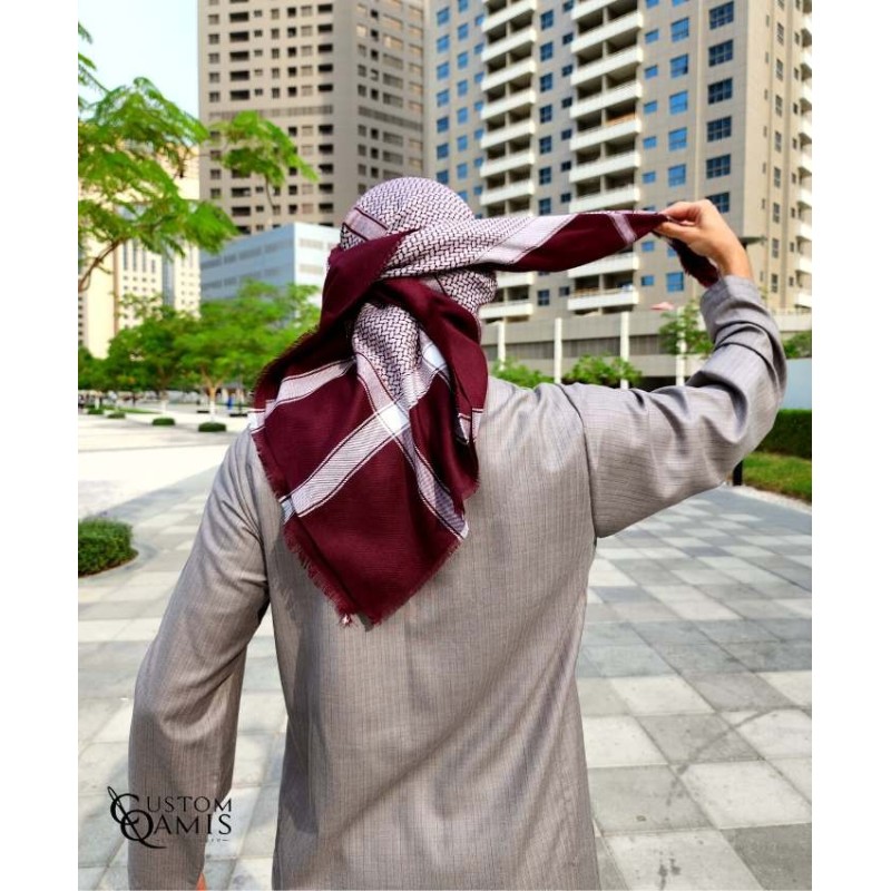 Shemagh for Winter - Burgundy