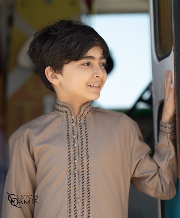 Qamis Kids Sultan Cashmere Wool Beige