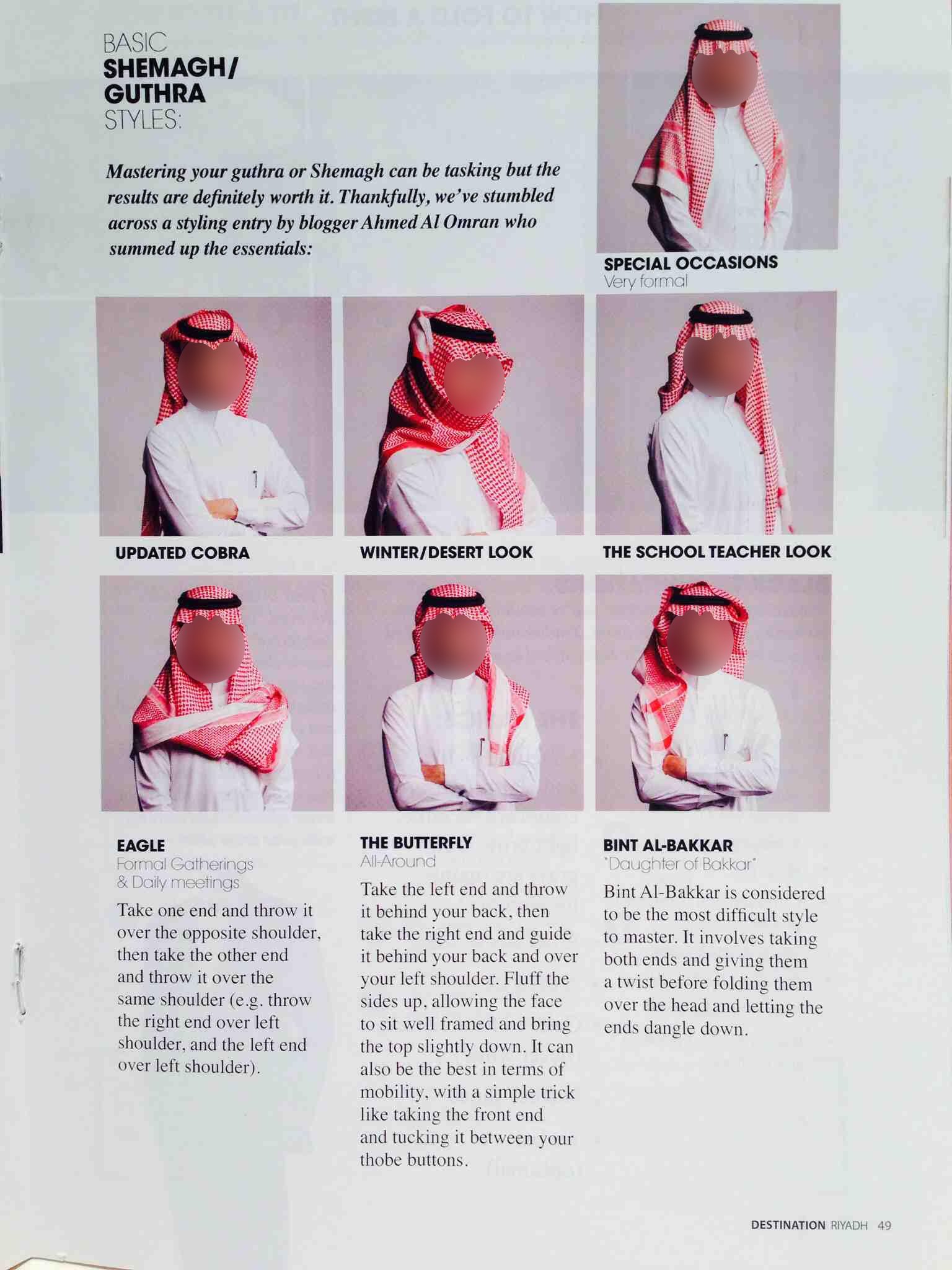 How to wear shemagh saudi style